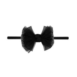 Baby Bling® Tulle Baby FAB® Skinny soft tulle bow headband: Pleated White
