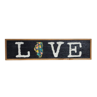 Personalized Love Floral State 24x6 Sign - Spring Home Décor: Wisconsin