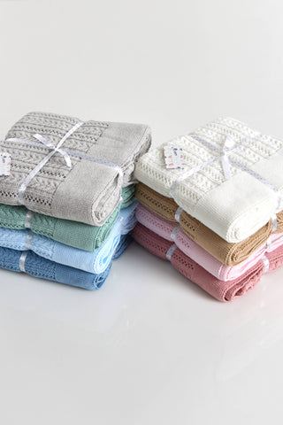 Baby Cotton Wheat Knitting Blanket with Matching Sweater