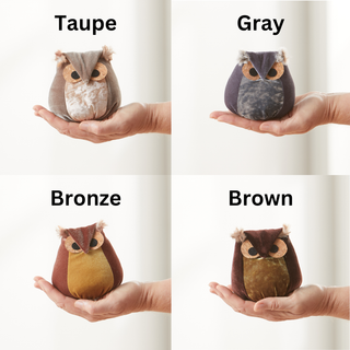 Whimsical velvet owls, charming owl enthusiastic, nature: Teal Owl