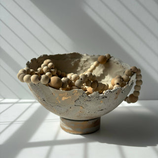 Half Moon Bowl Pot 7" | Decorative Bowl | Rough Concret Bowl: With hole