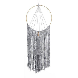 Fringed Dream Catcher-Grey-33"H