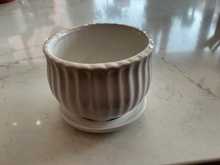 4” White Ceramic Pot