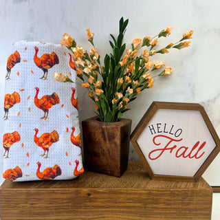 Thanksgiving Turkey Waffle Tea Towel - Fall Decor