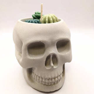 Skull Succulent Candle | Halloween Plant Skeleton Candle: Mountain Musk