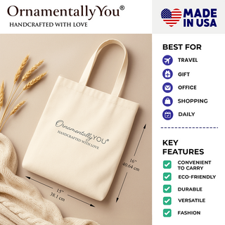 Floral USA Patriotic Canvas Tote Bag, 4th of July Gift Shopper for Stylish Women: Red Handle