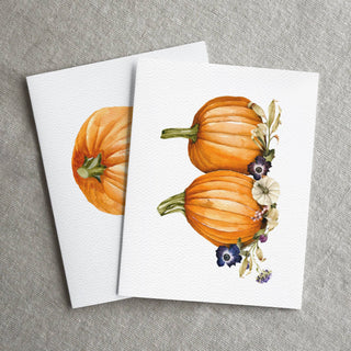 Boxed Set of 10 Pumpkin Greeting Cards, Autumn, Halloween