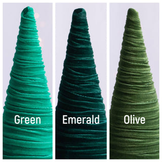 Cones Velvet Small, Elegant Bookshelf Tree Decor, Mantel: Silver