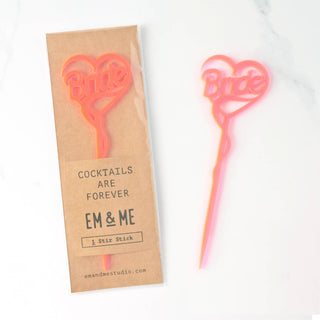 Cocktails are Forever Stir Stick, Bride: Opaque White