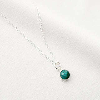 Tiny Moonstone Gemstone on Sterling Silver Necklace (Cira): Moonstone / 18" Satellite chain