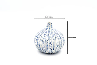 192W16BLUE CONGO TINY S -  CORAL Porcelain Ceramic Bud Vase