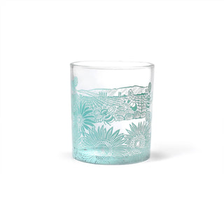 Drinking Glass Tumbler Sunflower Bee Blue