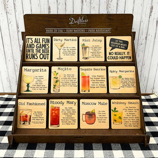 Old Fashioned Cocktail Wooden Bar Coaster