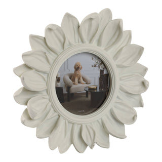 Photo Frame - Ivory Polyresin Boho Sunflower, 4x4 in.