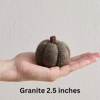 Cozy Knit Pumpkins, variegated yarns, unique autumn colors: 4 inch Sunset