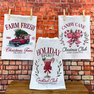 Holiday Spirit Cocktail Club Christmas Tea Towels