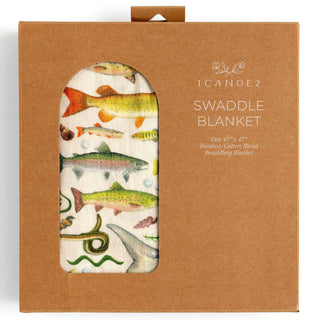 Freshwater Fish Muslin Baby Swaddle Blanket