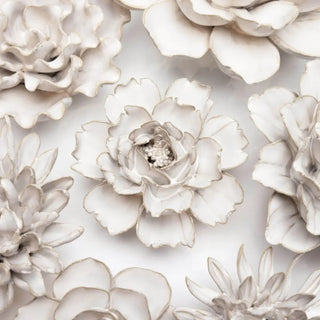 Drought-Tolerant Garden Flower Wall Installation Ivory Rose