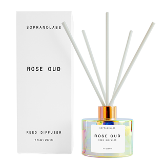 ROSE OUD Reed Diffuser. Luxury Home Scent.7 fl oz. Gift: Black reeds