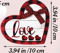 4" Wooden Valentine's Heart