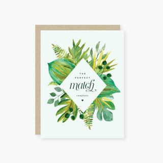 Perfect match engagement and wedding card