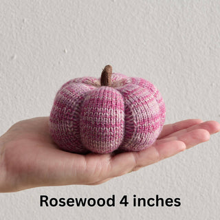 Cozy Knit Pumpkins, variegated yarns, unique autumn colors: 4 inch Sunset