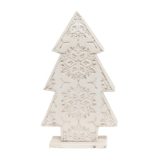 Snowflake Embossed Distressed Metal Christmas Tree