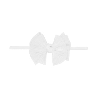 Baby Bling® Tulle Baby FAB® Skinny soft tulle bow headband: Pleated White