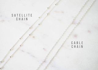 Tiny Moonstone Gemstone on Sterling Silver Necklace (Cira): Moonstone / 18" Satellite chain