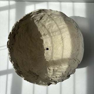 Half Moon Bowl Pot 7" | Decorative Bowl | Rough Concret Bowl: With hole