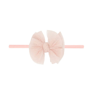 Baby Bling® Tulle Baby FAB® Skinny soft tulle bow headband: Pleated Blush