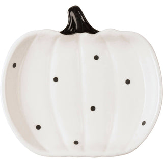 Black & White Dot Pumpkins Plate Set
