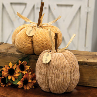 Light Orange Blessed Sweater Pumpkin - 7.5" dia.