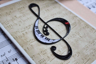 Treble Clef Quilled Card