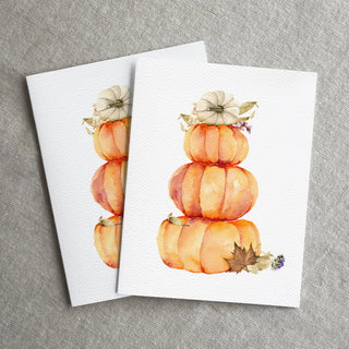 Autumn Pumpkin Greeting Card, Happy Halloween, Thanksgiving: Pumpkin Envelopes / Clear Protective Sleeves