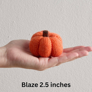 Cozy Knit Pumpkins, variegated yarns, unique autumn colors: 4 inch Sunset