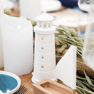Beyond The Sea Lighthouse Tealight Holder: Lighthouse Medium - 7.1"