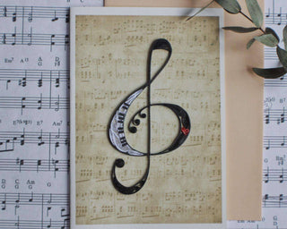 Treble Clef Quilled Card