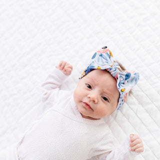 Baby Bling® Printed Knot soft nylon headband: Pink Rose