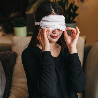 Silky Sleep Eye Mask - Premium Satin - Women's Accessories: Light Purple