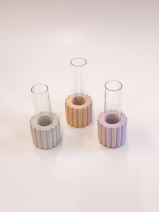Scallop Concrete Propagation Vase: Raw Concrete