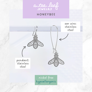 Honeybee Earrings: Gold / Short Ear Wires
