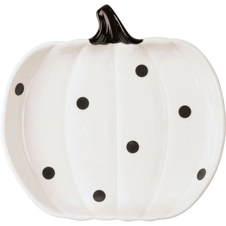 Black & White Dot Pumpkins Plate Set