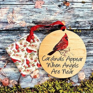 Red Christmas Cardinals Waffle Washcloth - Stocking Stuffers