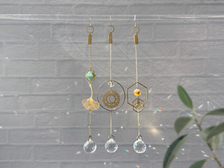 Honeybee Suncatcher with Citrine Crystal Gemstone and Prism