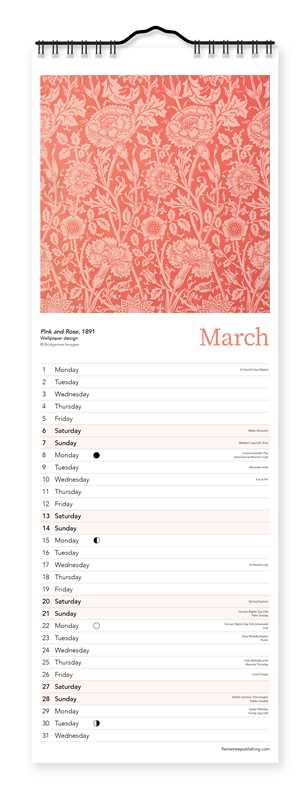 William Morris Slim Calendar 2027 (Art Calendar) by: Calendar; 12 pages / English
