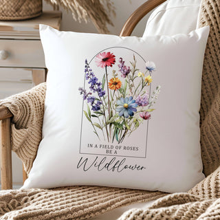 Be a Wildflower - Throw Pillow Cover - Home Decor: Pillow Cover + Pillow Insert