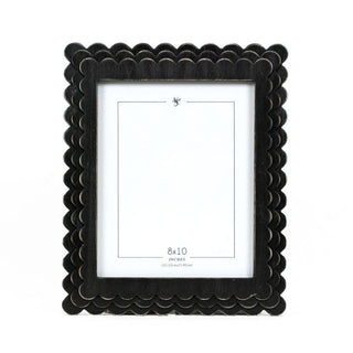 12091 - 11x13x1 wood scallop photo frame (8x10) bk