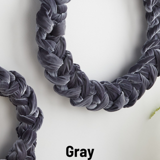 Woven Velvet Wreath, Entry Way, Christmas 2025, Hanukkah: Large Ivory