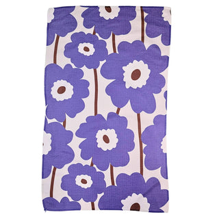 Blooming Poppy Brocade Floral Waffle Tea Towels Home Decor: Red